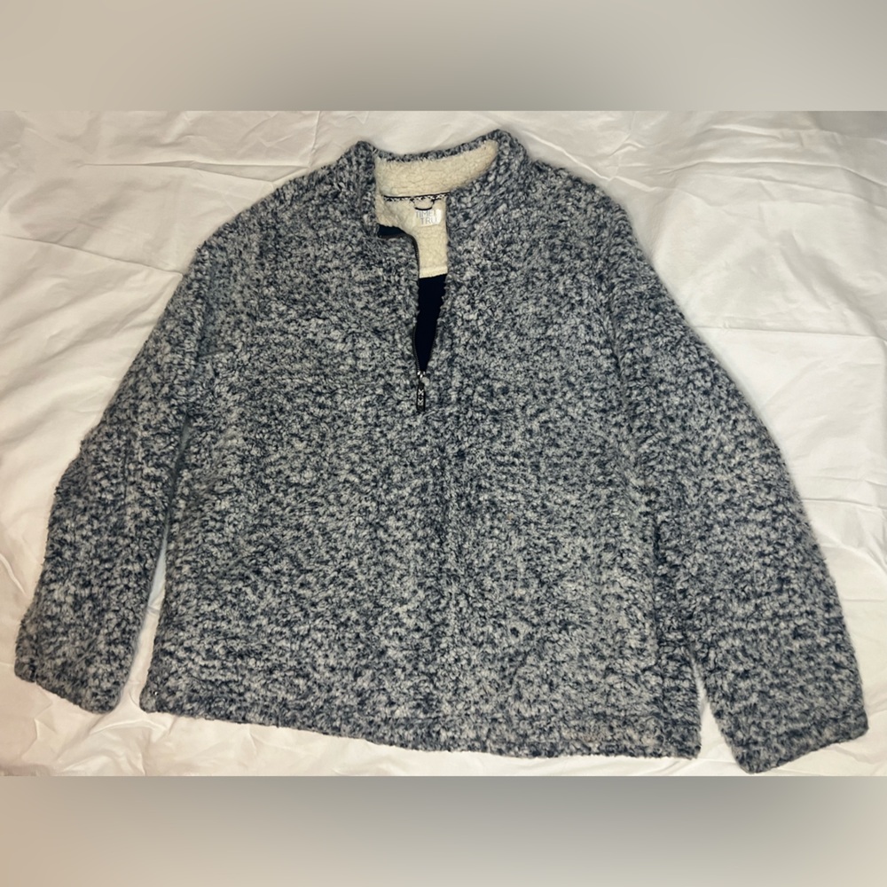 Time and Tru Gray Fleece Jacket
